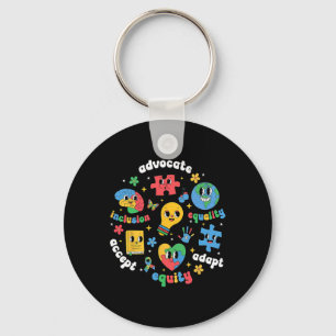 Accept Adapt Advocate Inclusion Autism Awareness M Key Ring