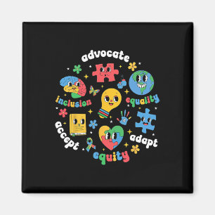 Accept Adapt Advocate Inclusion Autism Awareness M Magnet