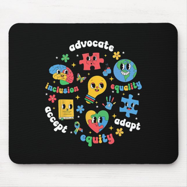 Accept Adapt Advocate Inclusion Autism Awareness M Mouse Pad (Front)