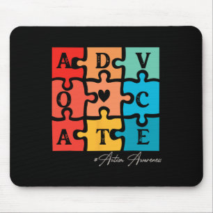 Accept Adapt Advocate Puzzle Piece Retro Autism Aw Mouse Pad