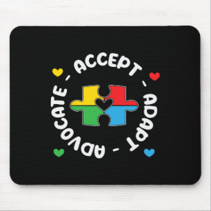 Accept Advocate Adapt Support Autism Awareness Uni Mouse Pad