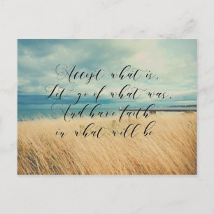 Accept beach motivational photo postcard