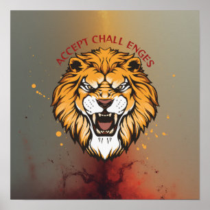 Accept Challenges – Motivational Quote Design Poster