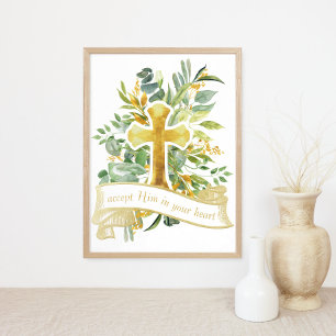 Accept Jesus in your Heart -  Christian Faith Poster