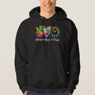 Accept Love Pride Sunflower Lgbt Month Gay Lesbian Hoodie