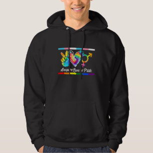 Accept Love Pride Transgender Tie Dye Lgbt Pride M Hoodie