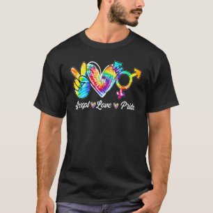 Accept Love Pride Transgender Tie Dye Lgbt Pride M T-Shirt