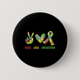 Accept Love Understand Autism Awareness Men Women  6 Cm Round Badge