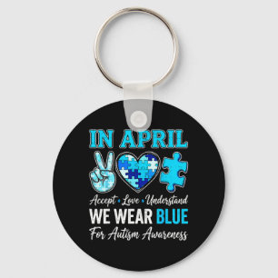 Accept Love Understand Autism Awareness Men Women Key Ring