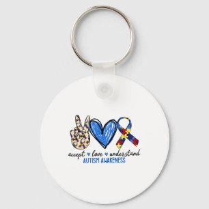 Accept Love Understand Autism Awareness Men Women  Key Ring