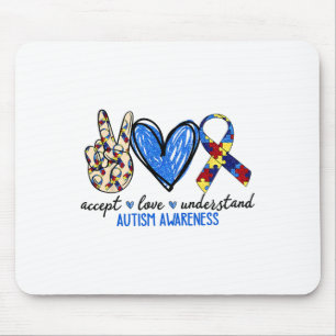 Accept Love Understand Autism Awareness Men Women Mouse Pad