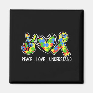 Accept Love Understand Autism Awareness Peace Love Magnet