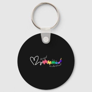Accept Love Understand Autism Support Funny Autism Key Ring