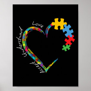 Accept Love Understand Autism Support Funny Autism Poster