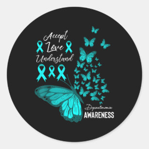 Accept Love Understand Butterfly Dysautonomia Awar Classic Round Sticker