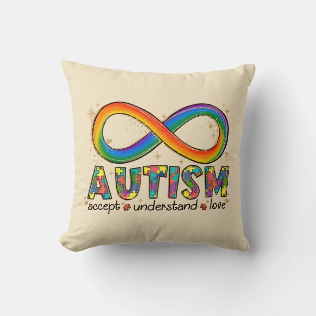 Accept Love Understand - Infinity Autism Awareness Cushion (Front)