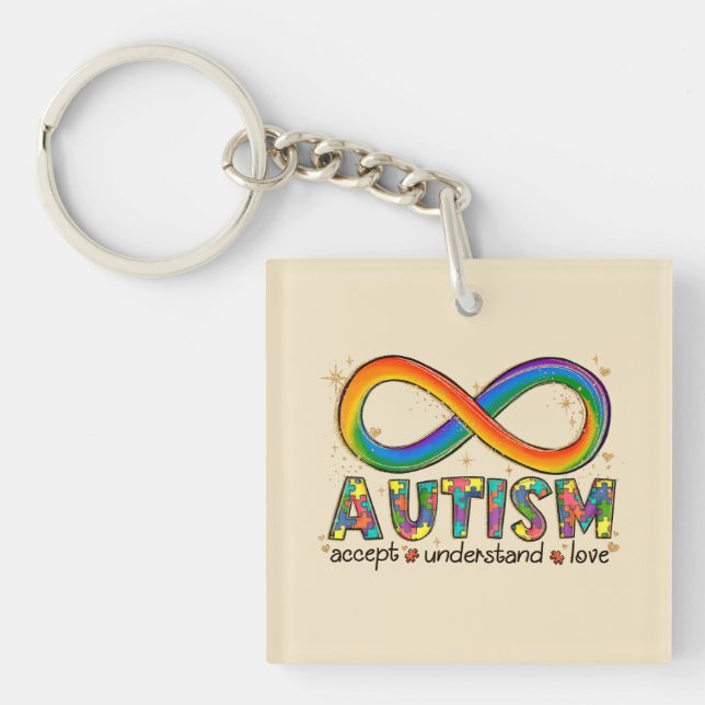 Accept Love Understand - Infinity Autism Awareness Key Ring (Front)