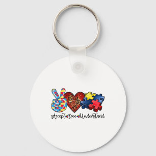 Accept Love Understandpeace Love Autism Awareness Key Ring