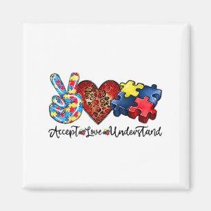 Accept Love Understandpeace Love Autism Awareness Magnet