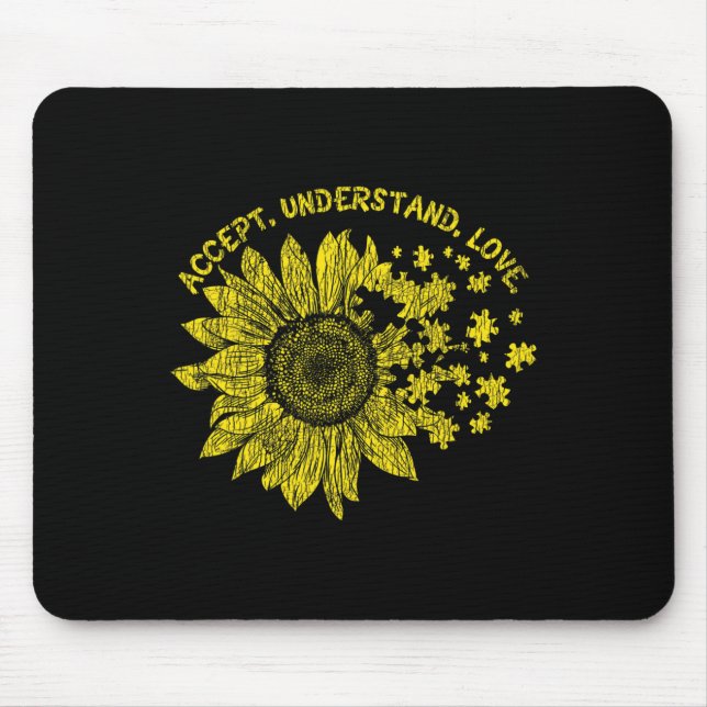 Accept Understand Autistic Kids Support Autism Awa Mouse Pad (Front)