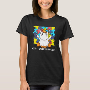 Accept Understand Love Asd Rainbow Flower Autism A T-Shirt