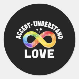 Accept Understand Love Autism Awareness Asd Classic Round Sticker