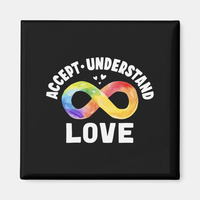 Accept Understand Love Autism Awareness Asd Magnet (Front)