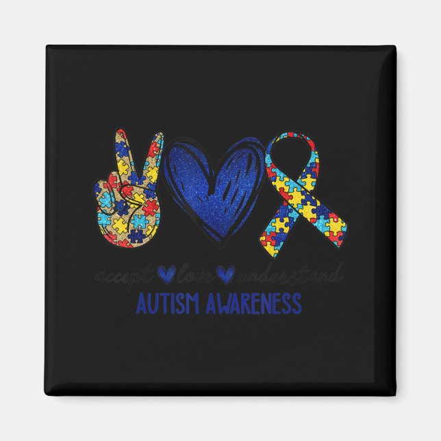 Accept Understand Love Autism Awareness  Autism Mo Magnet (Front)