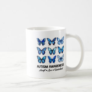 Accept Understand Love Autism Awareness Butterfly  Coffee Mug