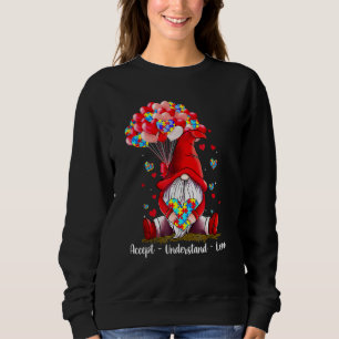 Accept Understand Love Autism Awareness Gnome Vale Sweatshirt