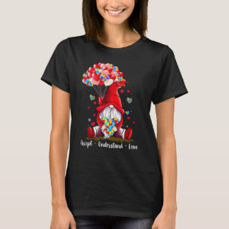 Accept Understand Love Autism Awareness Gnome Vale T-Shirt
