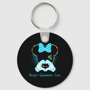 Accept Understand Love Autism Awareness - Mouse Au Key Ring