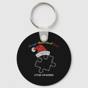 Accept Understand Love Autism Awareness Puzzle Chr Key Ring