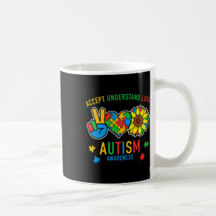 Accept Understand Love Autism Awareness Sunflower  Coffee Mug