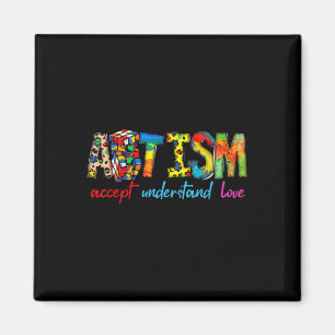 Accept Understand Love Autism Awareness Support Fo Magnet