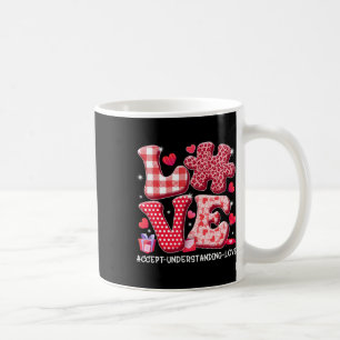 Accept Understand Love Autism Awareness Valentine' Coffee Mug