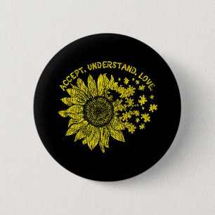 Accept Understand Love Autistic Kids Support Autis 6 Cm Round Badge