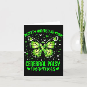 Accept Understand Love Butterfly Cerebral Palsy Card