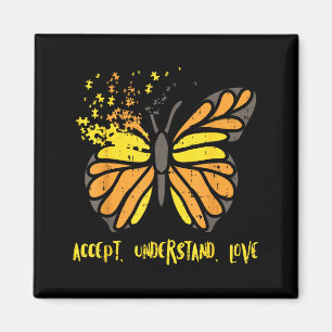 Accept Understand Love Butterfly Shirt Autism Awar Magnet