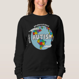 Accept Understand Love Earth Puzzle Autism Awarene Sweatshirt