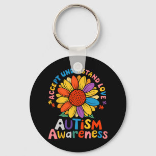 Accept Understand Love Funny Neurodiversity April Key Ring
