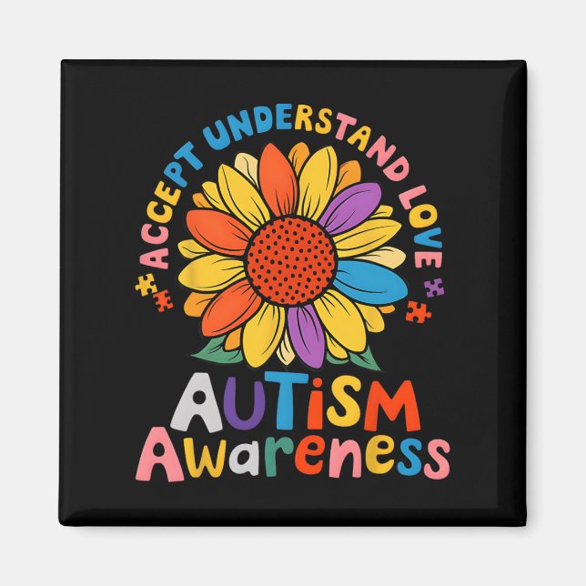 Accept Understand Love Funny Neurodiversity April  Magnet (Front)