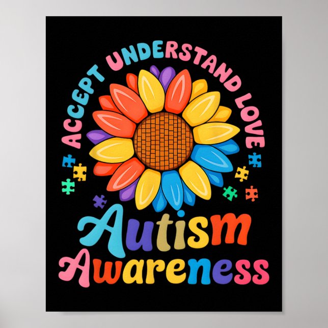 Accept Understand Love Funny Neurodiversity April  Poster (Front)