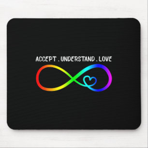 Accept Understand Love Heart Infinity Autism Aware Mouse Pad