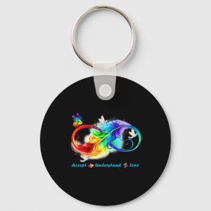 Accept Understand Love Infinity Butterfly Key Ring