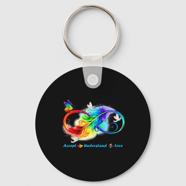 Accept Understand Love Infinity Butterfly  Key Ring (Front)