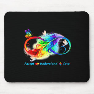 Accept Understand Love Infinity Butterfly  Mouse Pad