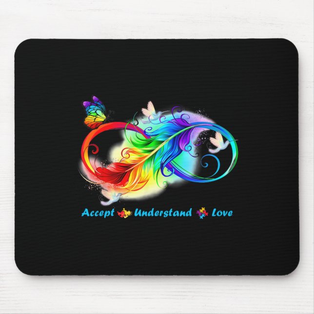 Accept Understand Love Infinity Butterfly  Mouse Pad (Front)