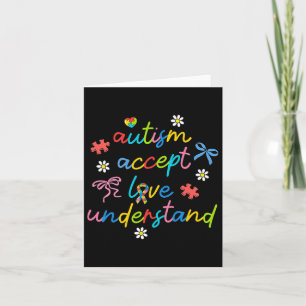 Accept Understand Love Neurodiversity Bow Autism Card