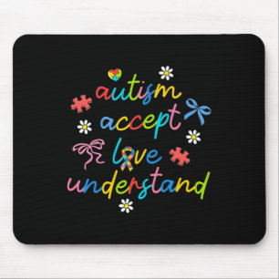 Accept Understand Love Neurodiversity Bow Autism Mouse Pad